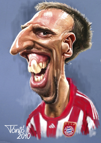 Cartoon: Frank Ribery FC Bayern (medium) by Tonio tagged francia,franzözisch,soccer,football,nationalmanschaft,münchen,karikatur,fussball