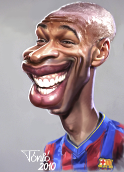 Cartoon: Thierry Henry FC Barcelona (medium) by Tonio tagged football