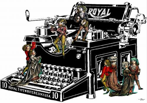 Cartoon: renaissance (medium) by zu tagged typewriter