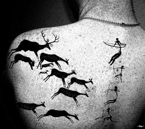 Cartoon: tattoo (medium) by zu tagged cave,tattoo Cartoon: tattoo (medium) by zu tagged cave,tattoo
