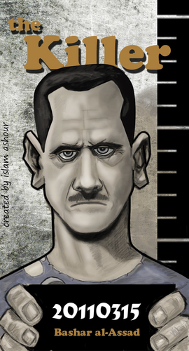 Cartoon: Bashar al Assad (medium) by islamashour tagged arabs,the,of,leader,golan,daraa,damascus,lebanon,syria,alassad,bashar
