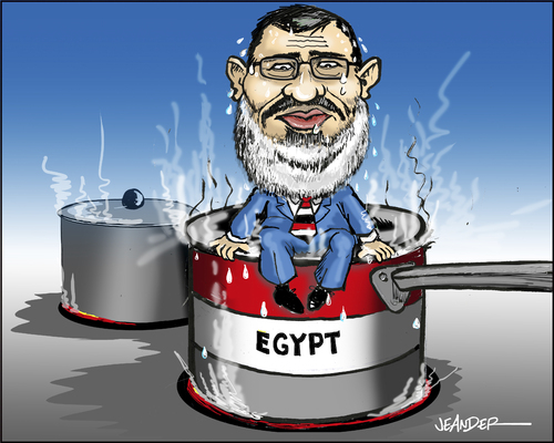 Cartoon: Mursi and Egypt (medium) by jeander tagged mursi,egypt,mursi,egypt