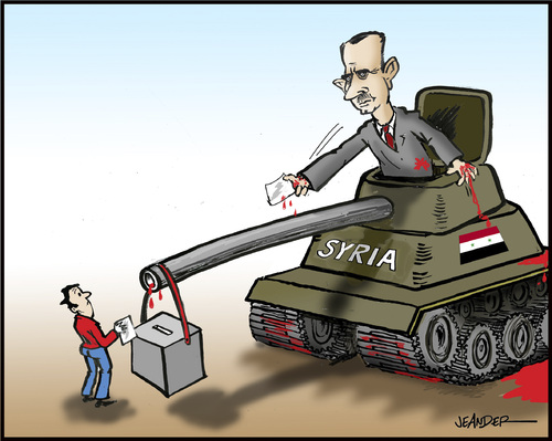 Cartoon: Referendum in Syria (medium) by jeander tagged al,assad,syria,referendum,assad,syrien