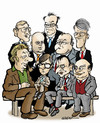Cartoon: Swedish primeministers (small) by jeander tagged sweden,primeministers,bildt,reinfeldt,erlander,persson,carlsson,fälldin,ullsten,palme,hansson,statsministrar