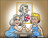 Cartoon: The challengers (small) by jeander tagged thatcher,britain,election,tory,conservative,chairman,pm,theresa,may,andera,leadson