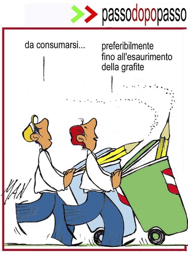 Cartoon: 1000 giorni passodopopasso (medium) by Enzo Maneglia Man tagged fighillearte,maneglia,man,cassonettari