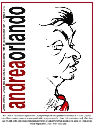 Cartoon: Andrea Orlando (medium) by Enzo Maneglia Man tagged caricatura,andrea,orlando,ministro,giustizia,man