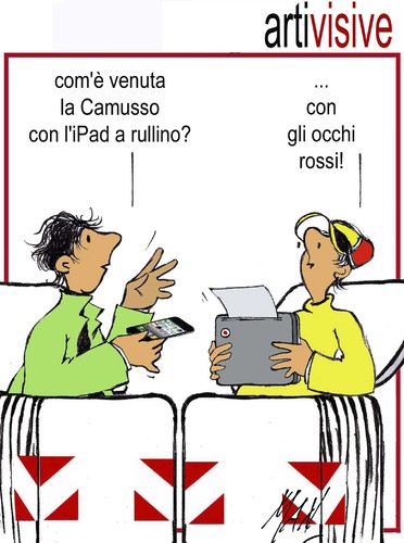 Cartoon: Camusso occhirossi (medium) by Enzo Maneglia Man tagged fighillearte,man,maneglia,cassonettari,camusso