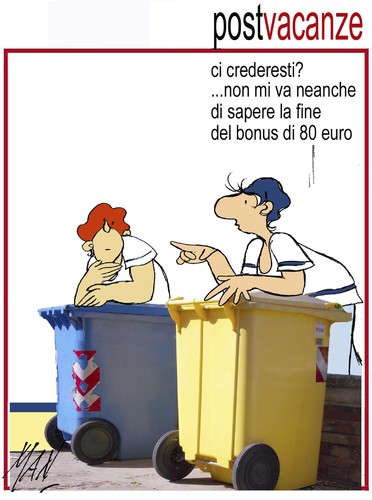 Cartoon: i cassonettari di man (medium) by Enzo Maneglia Man tagged cassonettari,man,maneglia,fighillearte
