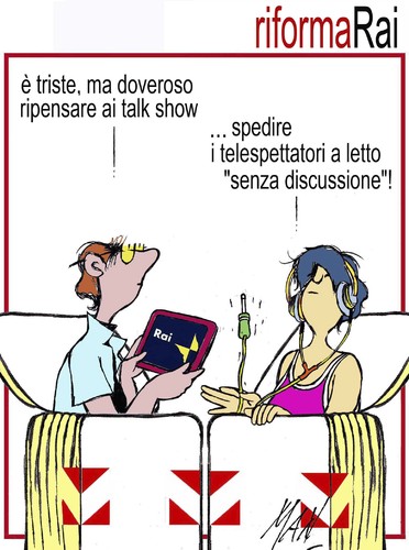 Cartoon: i cassonettari e la riforma RAI (medium) by Enzo Maneglia Man tagged cassonettari,man,maneglia,fighillearte