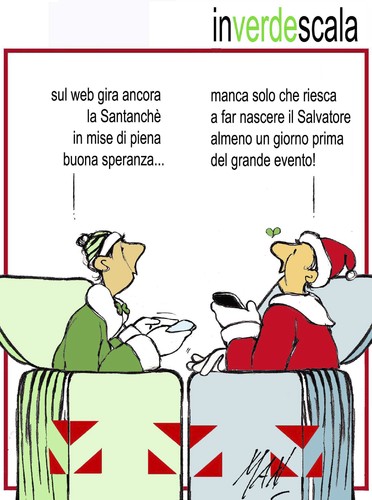 Cartoon: in verde scala (medium) by Enzo Maneglia Man tagged cassonettari,man,maneglia,fighillearte