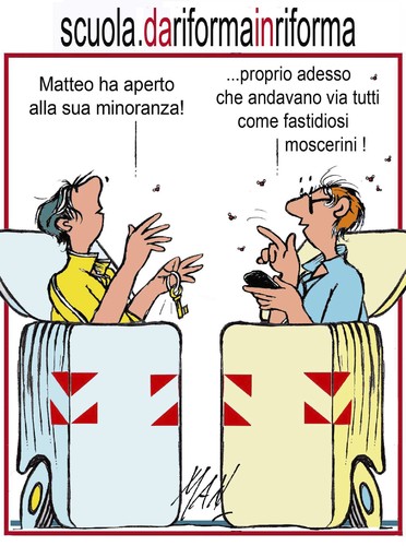 Cartoon: scuola da riforma in riforma (medium) by Enzo Maneglia Man tagged cassonettari,maneglia,fighillearte,riforma