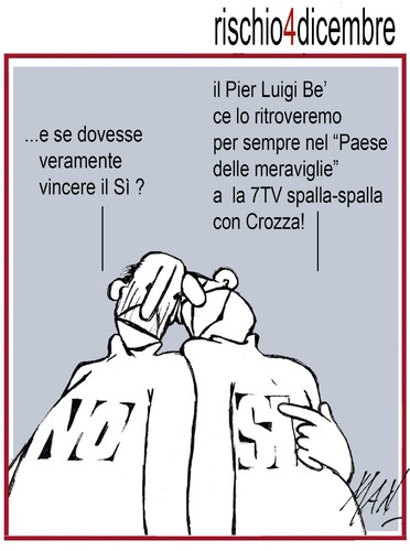 Cartoon: si no 4 dicembre (medium) by Enzo Maneglia Man tagged 2016,dicembre,referendum,fighillearte,maneglia,man,di,cassonettari,vignette