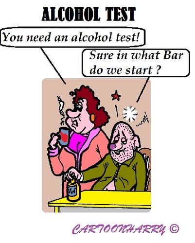 Cartoon: Alcohol Test (medium) by cartoonharry tagged alcohol,test,bar