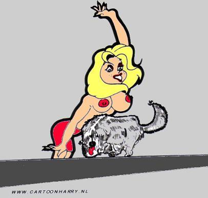 Cartoon: Bobtail and Girl (medium) by cartoonharry tagged girl,sexy,dog