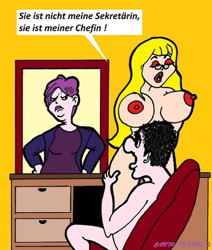 Cartoon: Die Chefin (medium) by cartoonharry tagged chefin,sexy,frau,wahl,cartoon,cartoonist,cartoonharry,dutch,toonpool