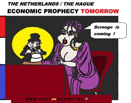 Cartoon: Economic Prophecy Tomorrow (medium) by cartoonharry tagged economic,scrooge,prophecy,cartoon,cartoonist,cartoonharry,dutch,holland,toonpool