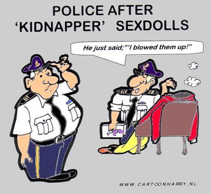 Cartoon: Kidnapper Sex-Dolls (medium) by cartoonharry tagged police,dolls