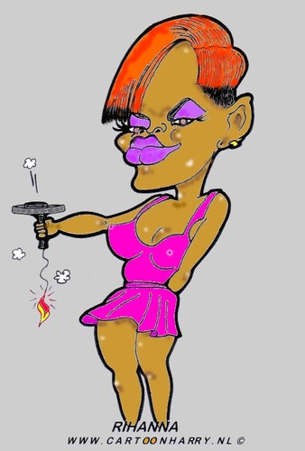 Cartoon: Rihanna To Cyprus (medium) by cartoonharry tagged rihanna,cyprus,cartoonharry,caricature,girl