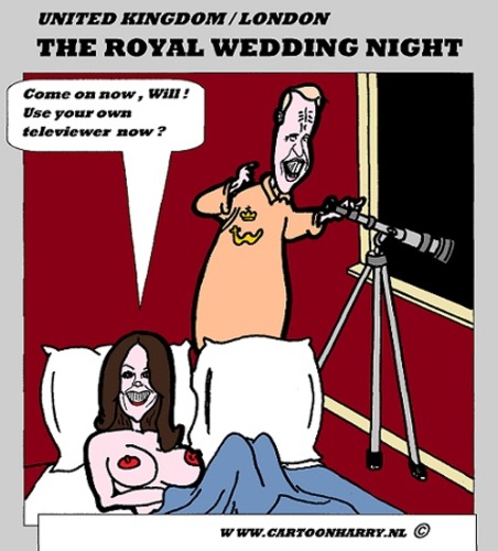 Cartoon: Royal Wedding Of Kate a William (medium) by cartoonharry tagged camilla,abbey,westminster,middleton,mountbatten,windsor,palace,buckingham,queen,charles,marriage,william,kate,wedding,royal