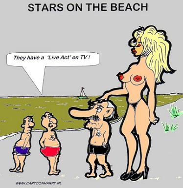 Cartoon: Stars on the Beach (medium) by cartoonharry tagged beach,girl,
