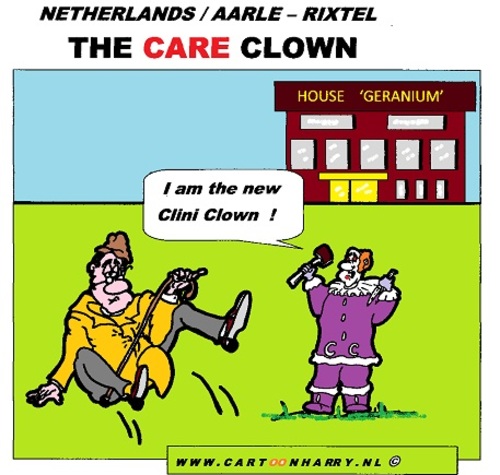 Cartoon: The Care Clown (medium) by cartoonharry tagged cliniclown,careclown,holland,elder,amazing,frightened,cartoon,cartoonist,cartoonharry,dutch,toonpool