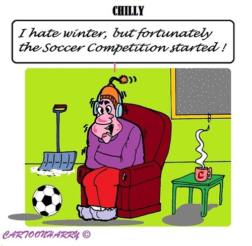 Cartoon: Winter and Soccer (medium) by cartoonharry tagged winter,soccer,chilly,cold,2015