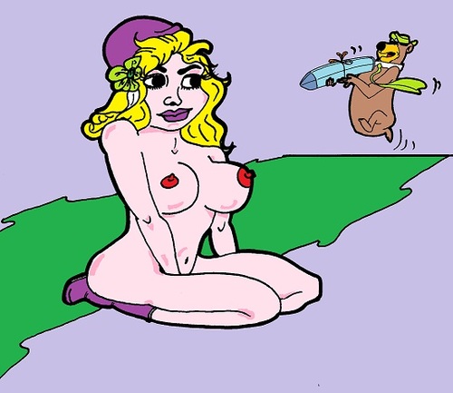 Cartoon: Yogi Bear (medium) by cartoonharry tagged yogi,specialty,present,girl,cartoon,sexy,erotic,cartoonist,cartoonharry,dutch,naked,nudes,belly,butt