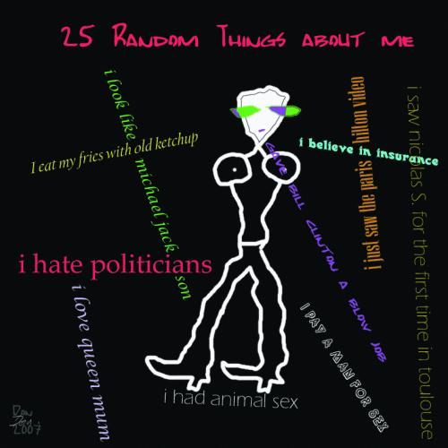 Cartoon 25 Random Things About Me medium by Vanessa tagged facebookkult