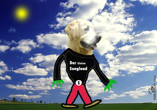 Cartoon: Der kleine Songload (medium) by Vanessa tagged dog,song,tiere,hund,load