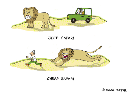 Cartoon: Safaripark (medium) by Pascal Kirchmair tagged kenya,löwe,safari,jeep,lion,savanne,savannah,sabana,lione,park