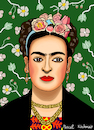 Cartoon: Frida Kahlo (small) by Pascal Kirchmair tagged frida,kahlo,mexiko,künstlerin,woman,painter,peintre,pittrice,pintora,malerin,mexico,portrait,retrato,ritratto,cartoon,caricature,karikatur,vignetta,artist,artista