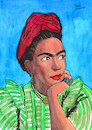Cartoon: Frida Kahlo (small) by Pascal Kirchmair tagged frida,kahlo,cartoon,zeichnung,desenho,caricature,illustration,ilustracion,pascal,kirchmair,portrait,retrato,ritratto,drawing,dibujo,disegno,ilustracao,illustrazione,illustratie,dessin,du,jour,art,of,the,day,tekening,teckning,cartum,vineta,comica,vignetta,caricatura,karikatur,ink,immagine,image,bild,imagen,imagem,arte,dipinto,watercolour,watercolor,aquarelle,portret
