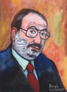 Cartoon: Umberto Eco (small) by Pascal Kirchmair tagged umberto eco portrait karikatur caricature disegno aquarell italia schriftsteller scrittore ecrivain italien mailand milano