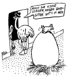 Cartoon: Babysitter am Osterfeiertag (small) by BiSch tagged straußenei,ei,egg,ostern,easter,babysitter,huhn,strauß,ostrich,hase