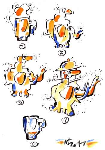 Cartoon: BEER - ELEPHANT (medium) by Kestutis tagged happening,elefant,elephant,bier,beer,foam,oktoberfest