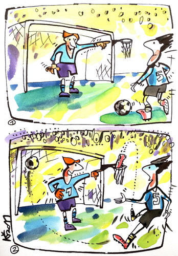Cartoon: HUMOR HYPNOSIS (medium) by Kestutis tagged fans,sports,ngoalkeeper,soccer,fußball,hypnosis,humor,basketball,football