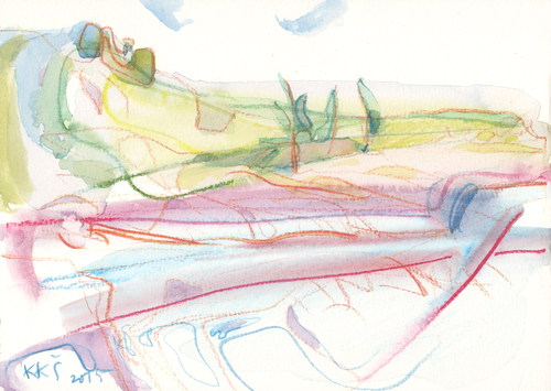 Cartoon: Watercolor. Seaside breeze (medium) by Kestutis tagged lithuania,kestutis,watercolor,aquarell