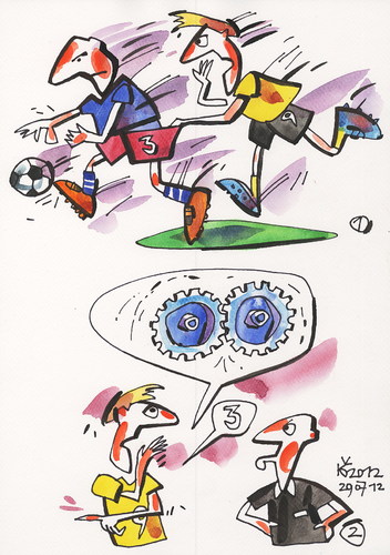 Cartoon: FOOTBALL NEWS (medium) by Kestutis tagged comic,strip,fußball,fussball,soccer,news,football,sport,2012