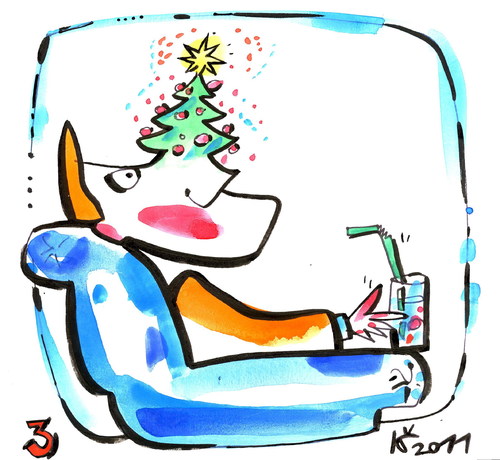 Cartoon: OPTIMIST (medium) by Kestutis tagged happy,new,year,optimist