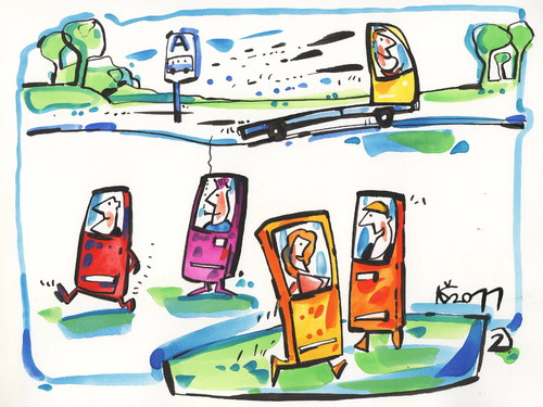 Cartoon: Travel (medium) by Kestutis tagged bus,travel