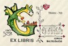Cartoon: GOTHIC. Bookplate for J. Baltrus (small) by Kestutis tagged gothic,exlibris,art,kunst,kestutis,lithuania,mittelalter