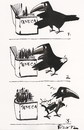 Cartoon: MARQUE PAGES (small) by Kestutis tagged rook,seneca,book,feather,strip,comic,marque,pages,birds