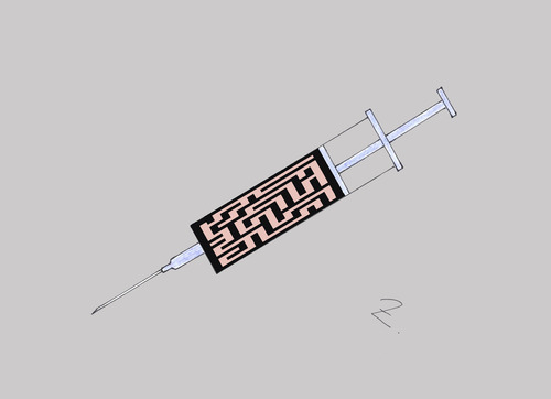 Cartoon: narcotic syringe (medium) by Zoran tagged narcotic,syringe