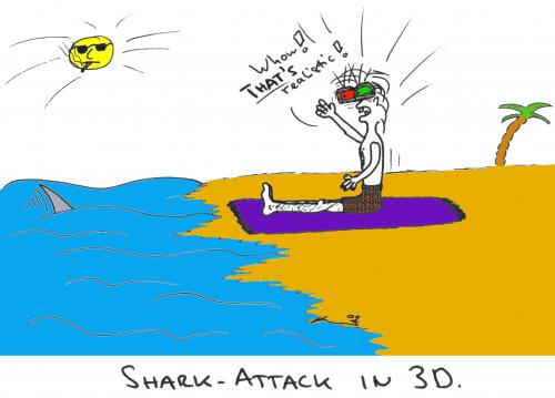 shark bite cartoon. Cartoon: Shark attack (medium)