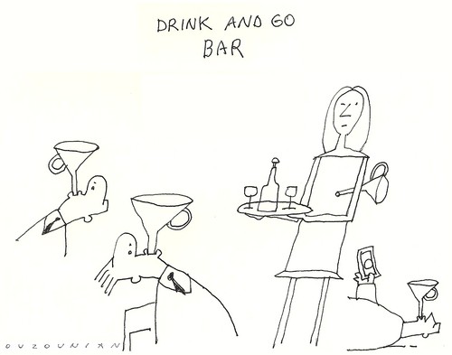 Cartoon: a million dollar idea (medium) by ouzounian tagged drinking,bars,funnels