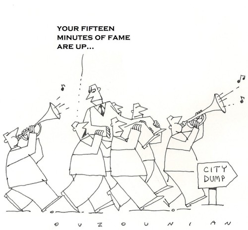 Cartoon: fame and stuff (medium) by ouzounian tagged fame,fate,public,society,stars,celebrities