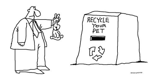 Cartoon: recycling and stuff (medium) by ouzounian tagged recycling,pets