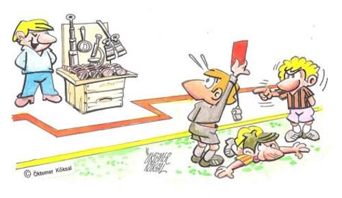 Cartoon: Schiedsrichter - Fussball (medium) by okoksal tagged rotkarte
