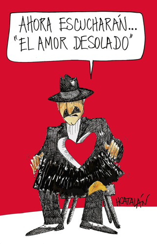 Cartoon: EL AMOR DESOLADO (medium) by HCATALAN tagged tango,amor,musica